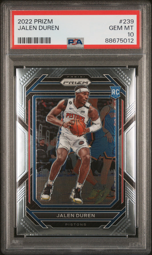 2022 Panini Prizm #239 Jalen Duren PSA 10