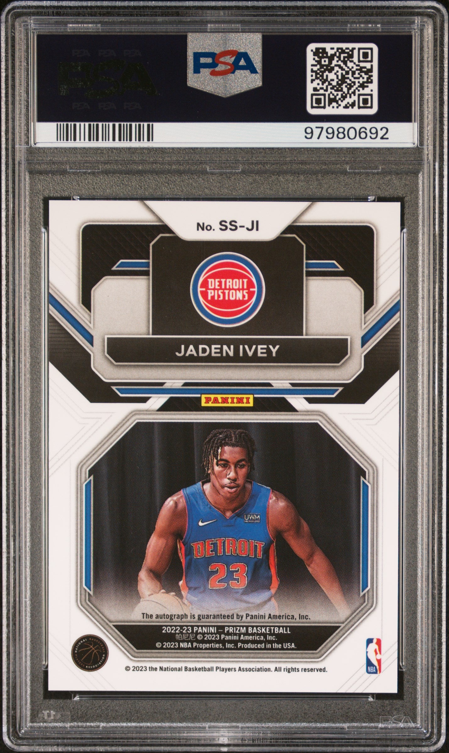 2022 Panini Prizm Sensational Signatures #SSJI Jaden Ivey PSA 10