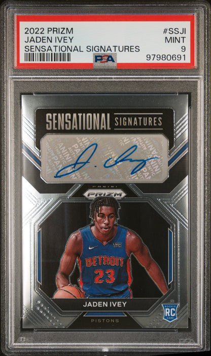 2022 Panini Prizm Sensational Signatures #SSJI Jaden Ivey PSA 9