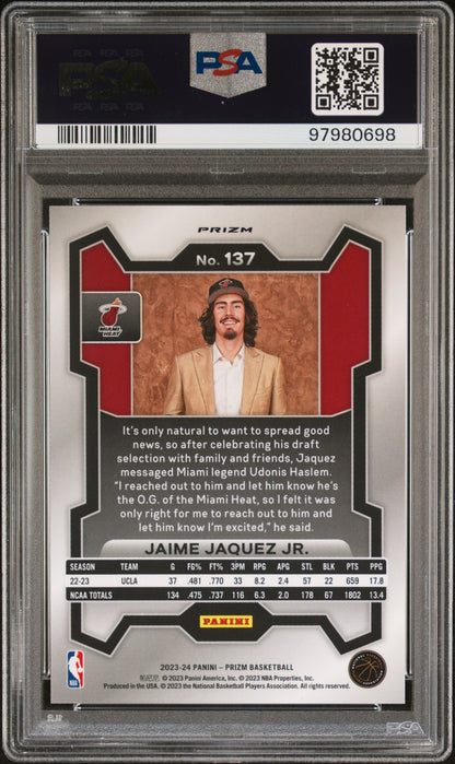 2023 Panini Prizm #137 Jaime Jaquez Jr. Variation-Fast Break PSA 9