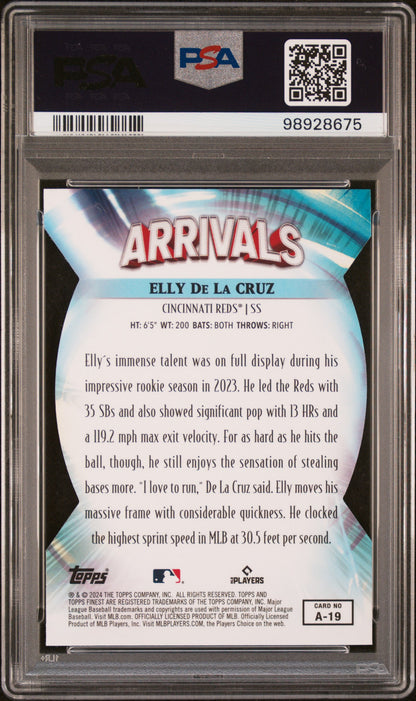 2024 Topps Finest Arrivals #A19 Elly De La Cruz PSA 10