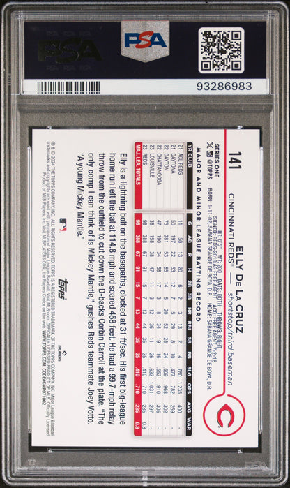2024 Topps #141 Elly De La Cruz Rainbow Foil PSA 10