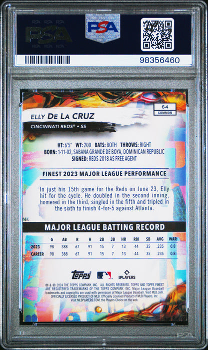 2024 Topps Finest #64 Elly De La Cruz PSA 10