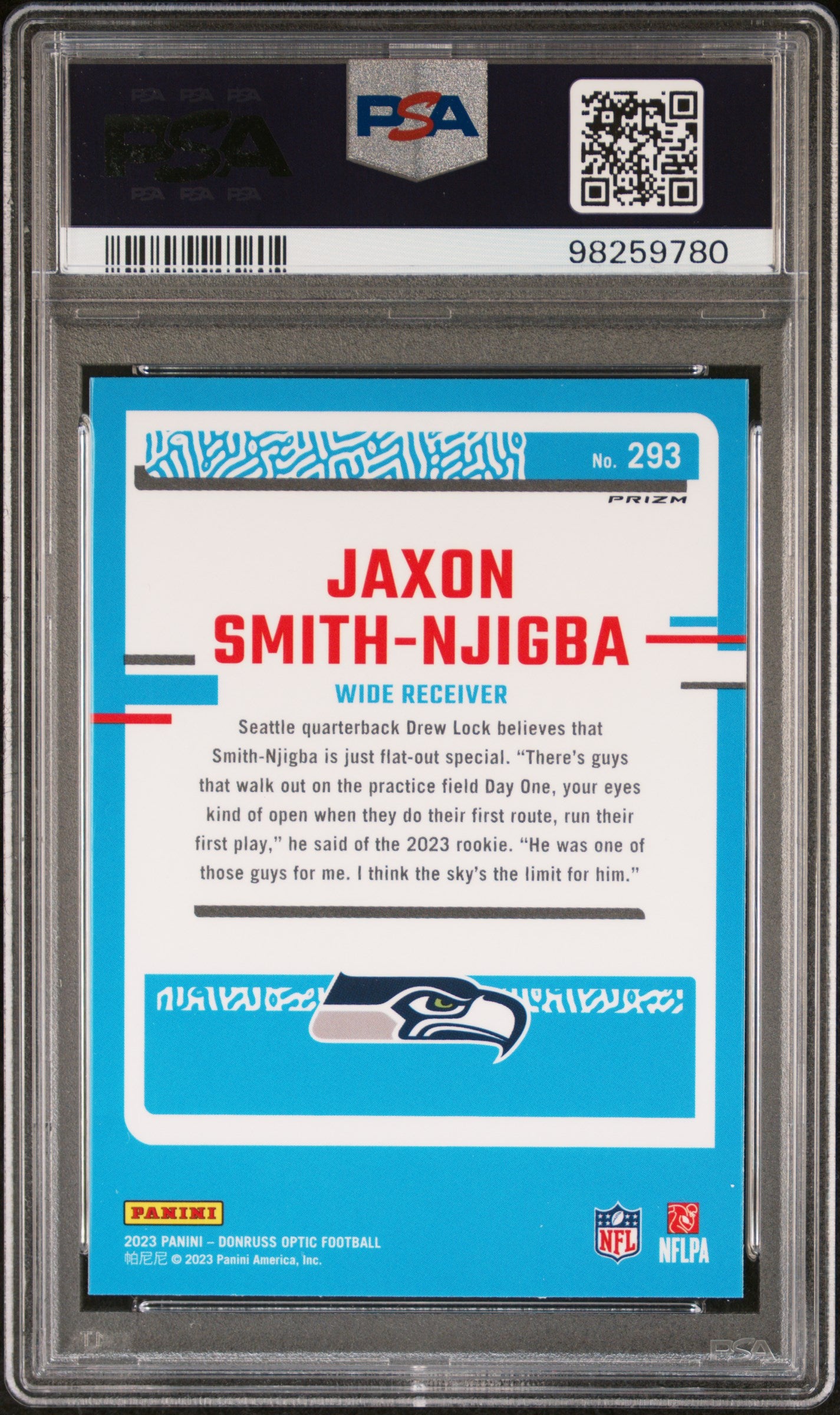 2023 Panini Donruss Optic #293 Jaxon Smith-Njigba Pink PSA 9