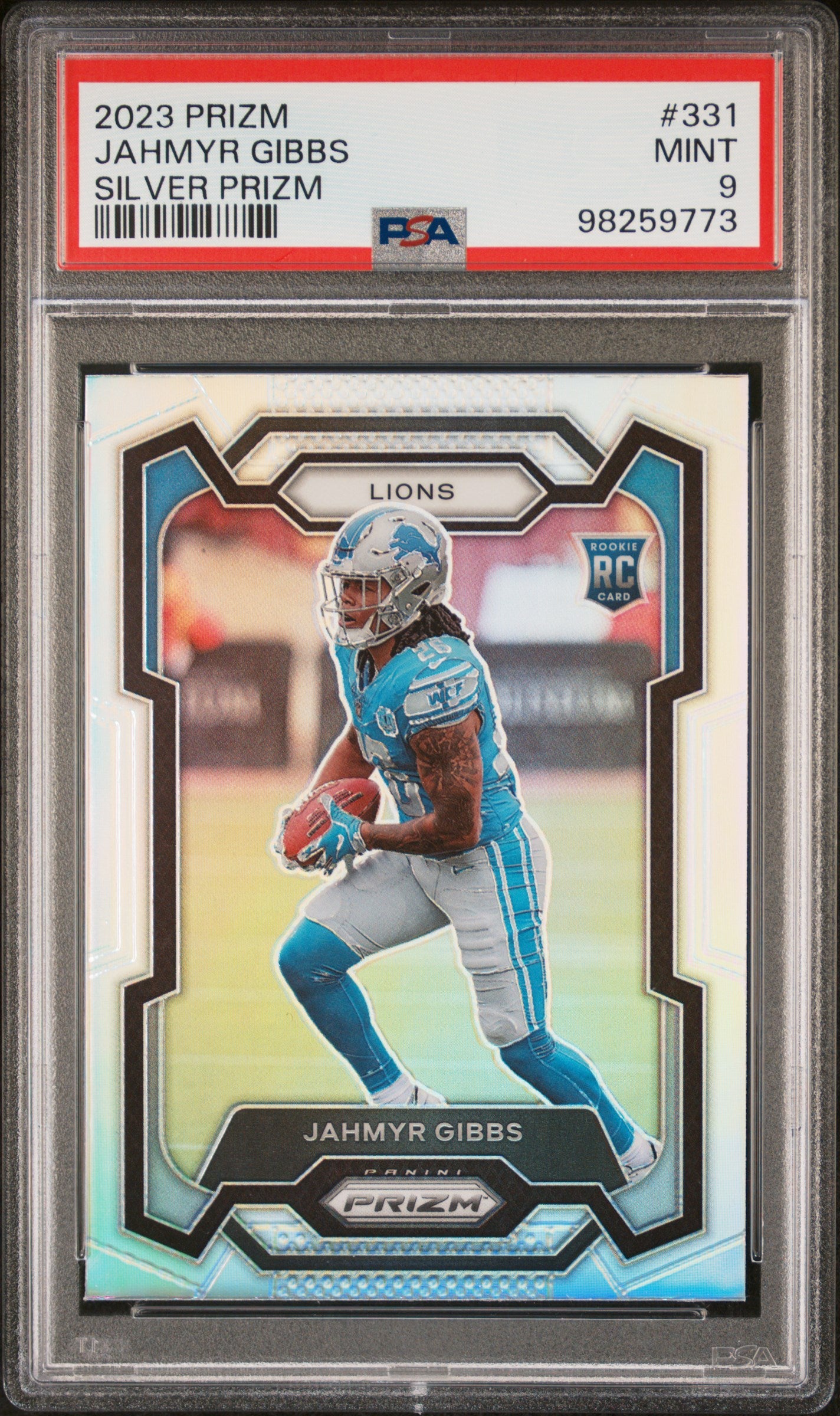 2023 Panini Prizm #331 Jahmyr Gibbs Silver Prizm PSA 9