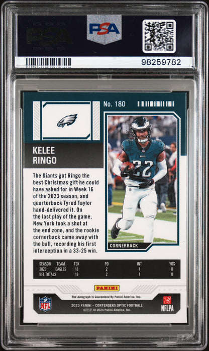 2023 Panini Contenders Optic #180 Kelee Ringo Autograph PSA 9