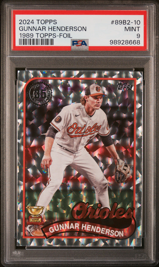 2024 Topps 1989 Topps Baseball #89B2-10 Gunnar Henderson 1989 Topps-Foil PSA 9