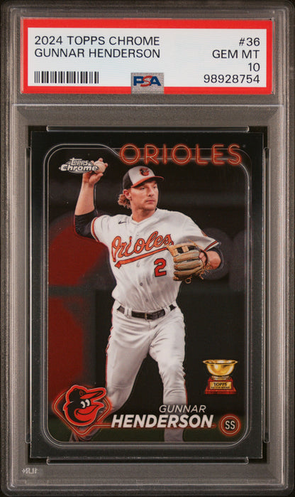 2024 Topps Chrome #36 Gunnar Henderson PSA 10