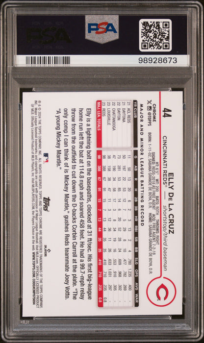 2024 Topps Chrome #44 Elly De La Cruz PSA 8