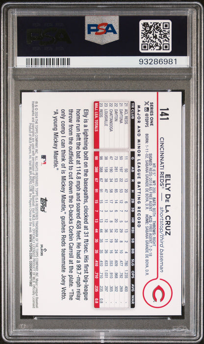 2024 Topps #141 Elly De La Cruz Rainbow Foil PSA 9