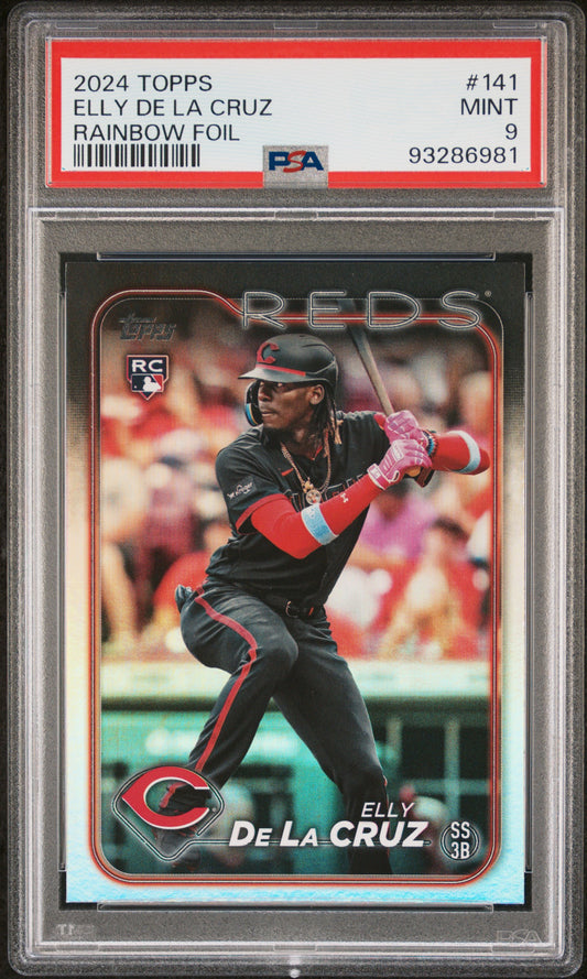 2024 Topps #141 Elly De La Cruz Rainbow Foil PSA 9