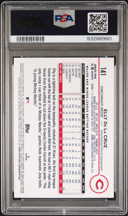 2024 Topps #141 Elly De La Cruz Rainbow Foil PSA 9