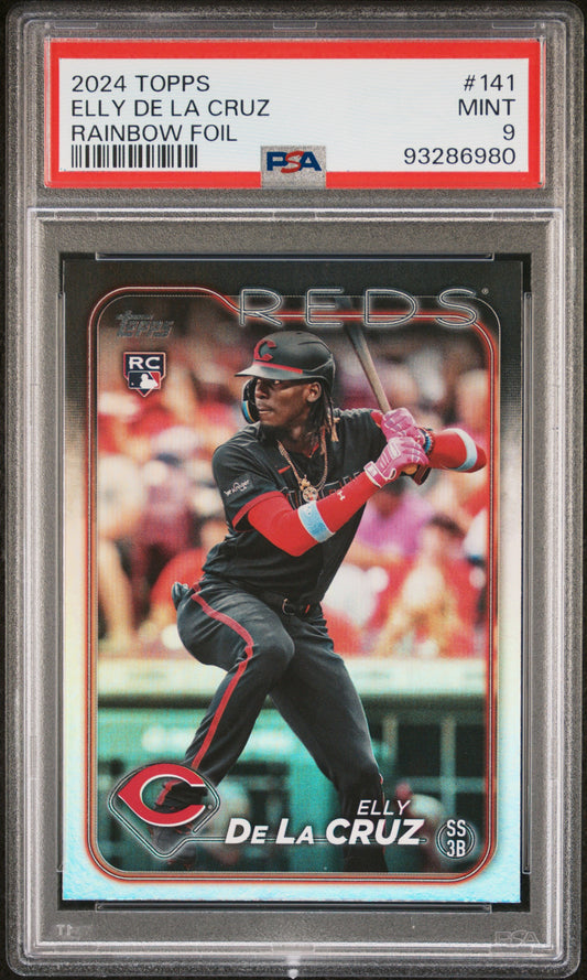 2024 Topps #141 Elly De La Cruz Rainbow Foil PSA 9