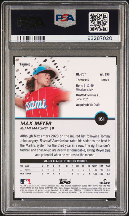 2023 Topps Pristine #161 Max Meyer Pristine Refractor PSA 10