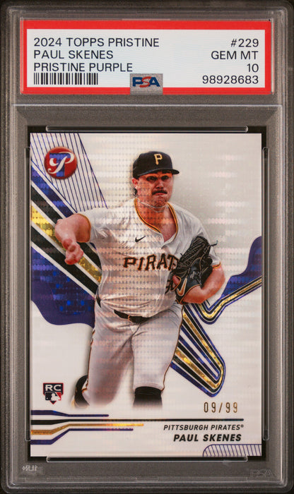 2024 Topps Pristine #229 Paul Skenes Pristine Purple/99 PSA 10