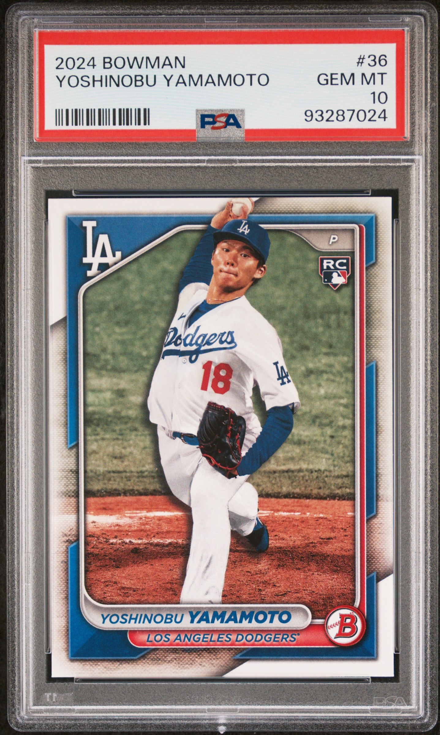 2024 Bowman #36 Yoshinobu Yamamoto PSA 10