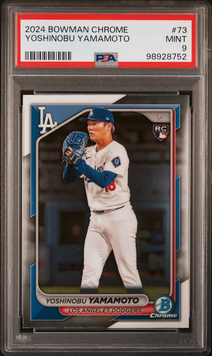 2024 Bowman Chrome #73 Yoshinobu Yamamoto PSA 9