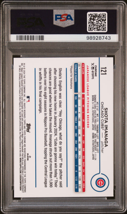 2024 Topps Chrome #121 Shota Imanaga PSA 9