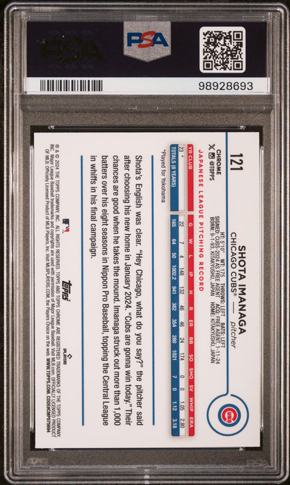 2024 Topps Chrome #121 Shota Imanaga Prism Refractor PSA 10