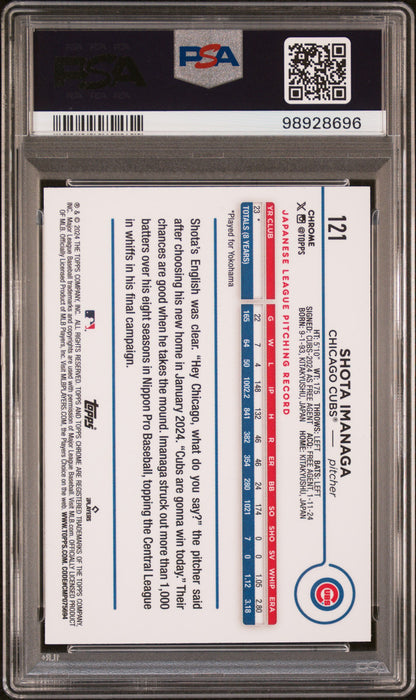 2024 Topps Chrome #121 Shota Imanaga Raywave PSA 10