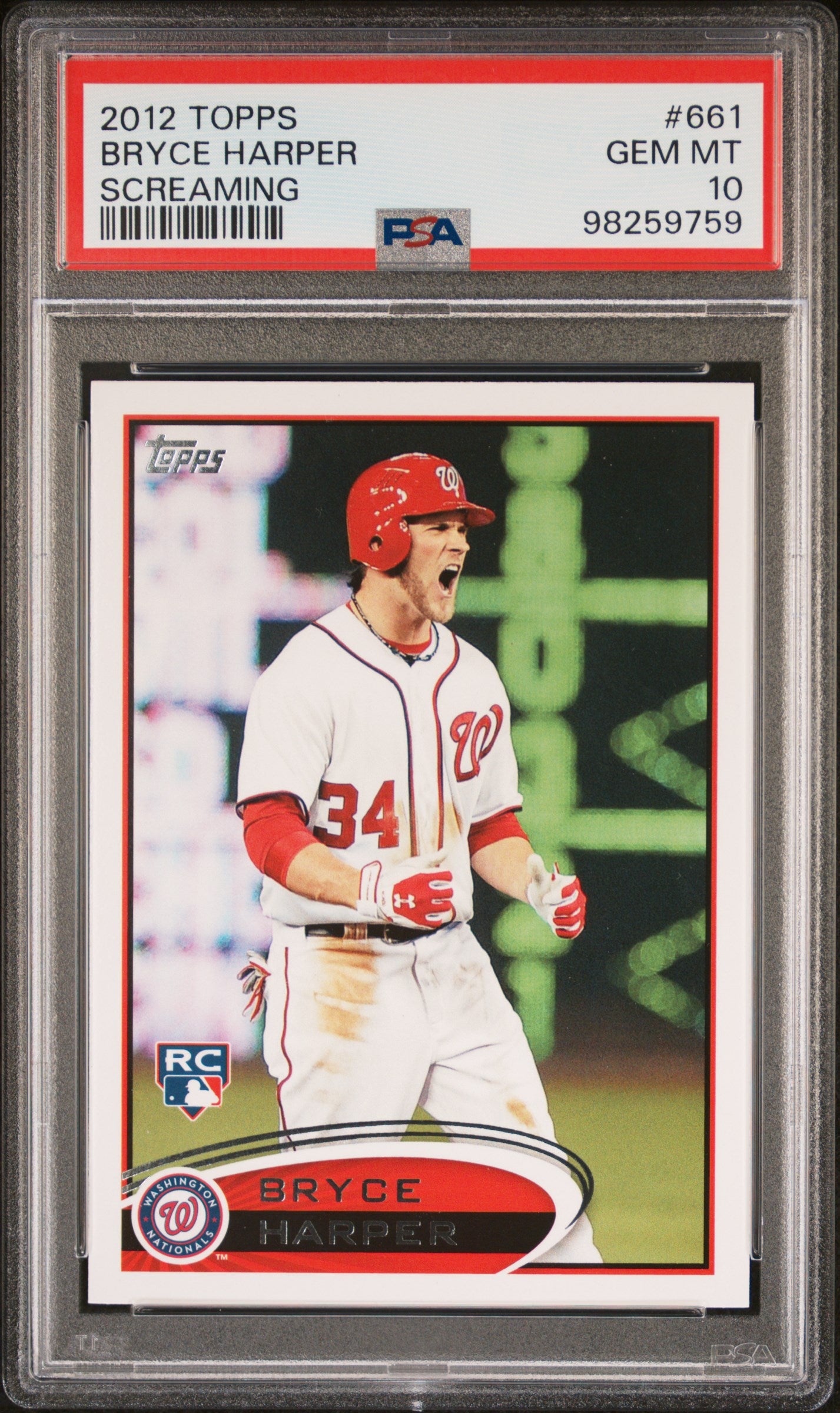 2012 Topps #661 Bryce Harper Screaming PSA 10