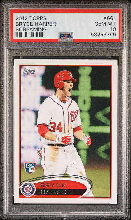 2012 Topps #661 Bryce Harper Screaming PSA 10
