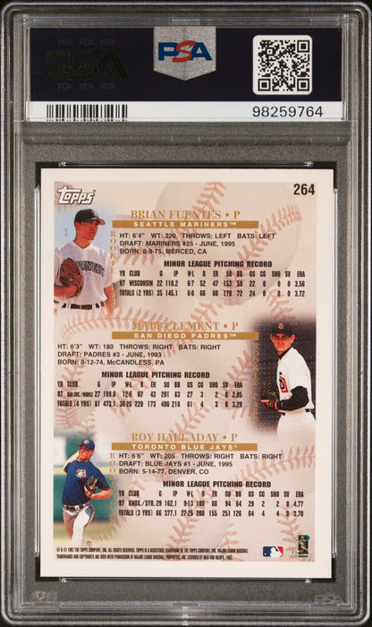 1998 Topps #264 B.Fuentes/M.Clement R.Halladay PSA 10