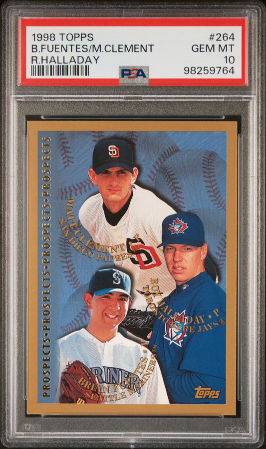 1998 Topps #264 B.Fuentes/M.Clement R.Halladay PSA 10