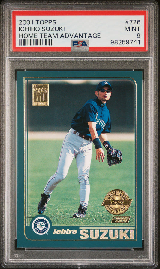 2001 Topps #726 Ichiro Suzuki Home Team Advantage PSA 9