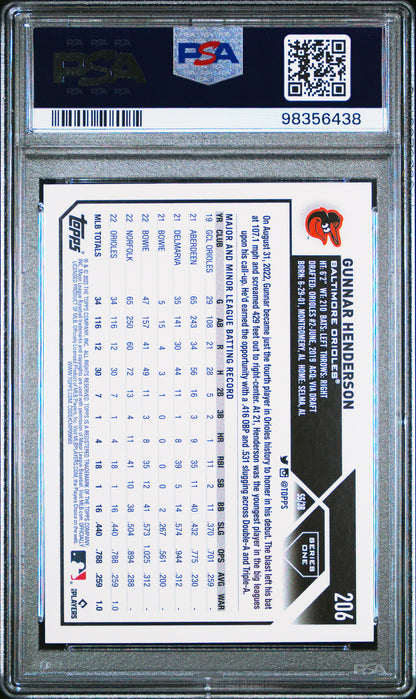 2023 Topps #206 Gunnar Henderson PSA 10 SKU200055