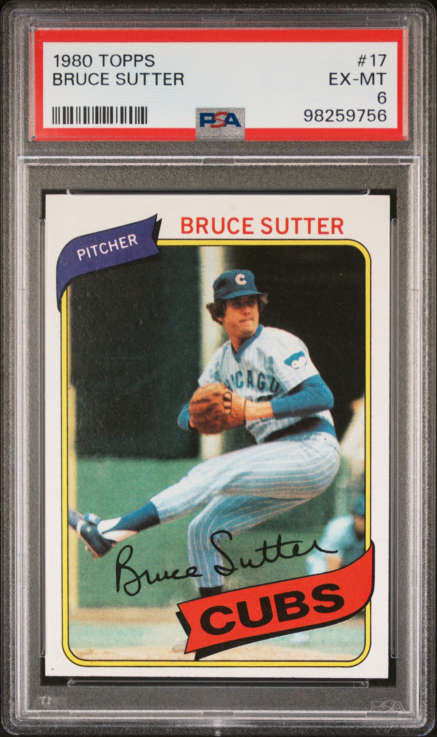 1980 Topps #17 Bruce Sutter PSA 6