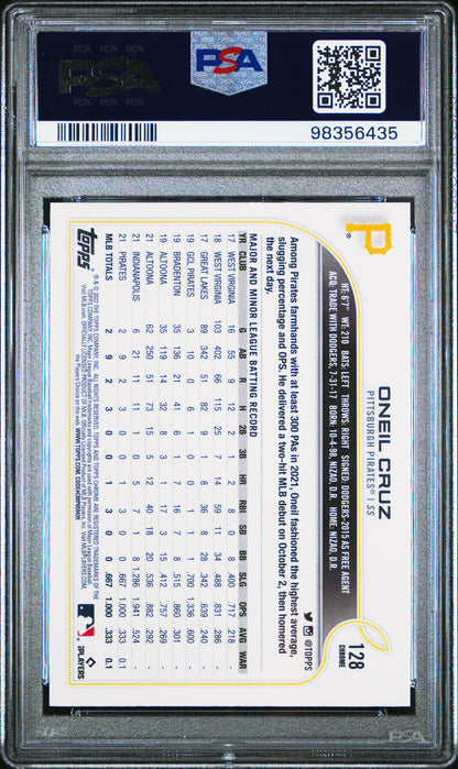 2022 Topps Chrome Sonic #128 Oneil Cruz PSA 9