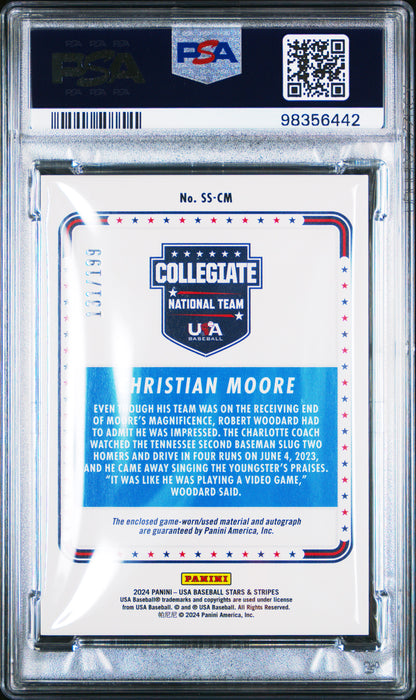 2024 Panini Stars & Stripes Usa Signature Silhouettes #SSCM C. Moore PSA 10