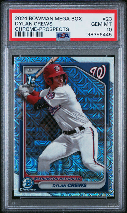 2024 Bowman Mega Box Chrome Prospects #23 Dylan Crews PSA 10 SKU200082