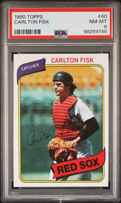 1980 Topps #40 Carlton Fisk PSA 8