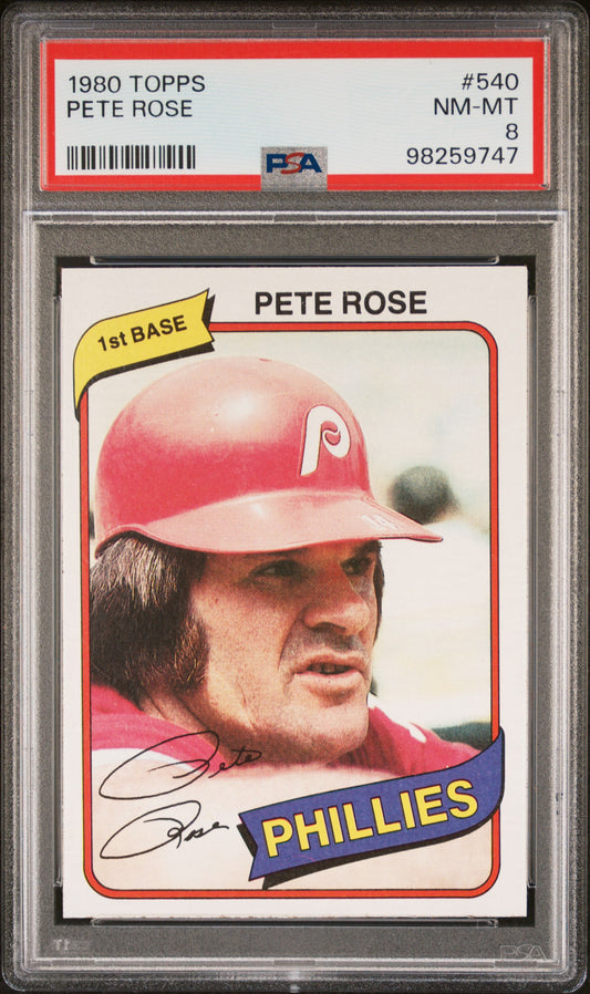 1980 Topps #540 Pete Rose PSA 8