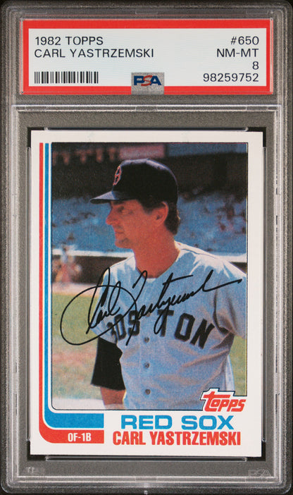 1982 Topps #650 Carl Yastrzemski PSA 8