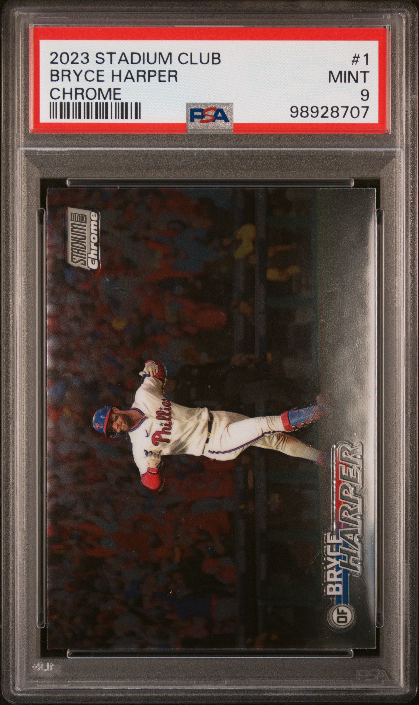 2023 Topps Stadium Club #1 Bryce Harper Chrome PSA 9