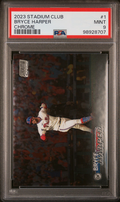 2023 Topps Stadium Club #1 Bryce Harper Chrome PSA 9
