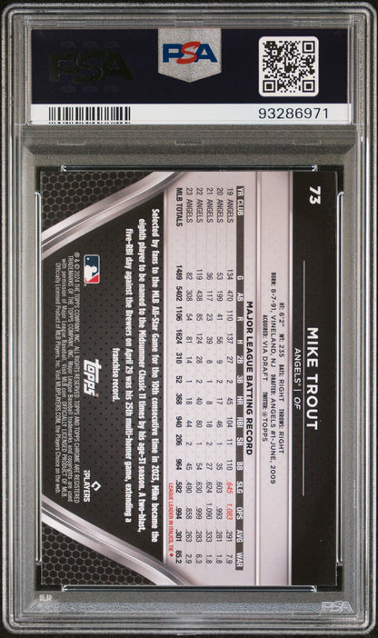 2024 Topps Chrome Black #73 Mike Trout PSA 10