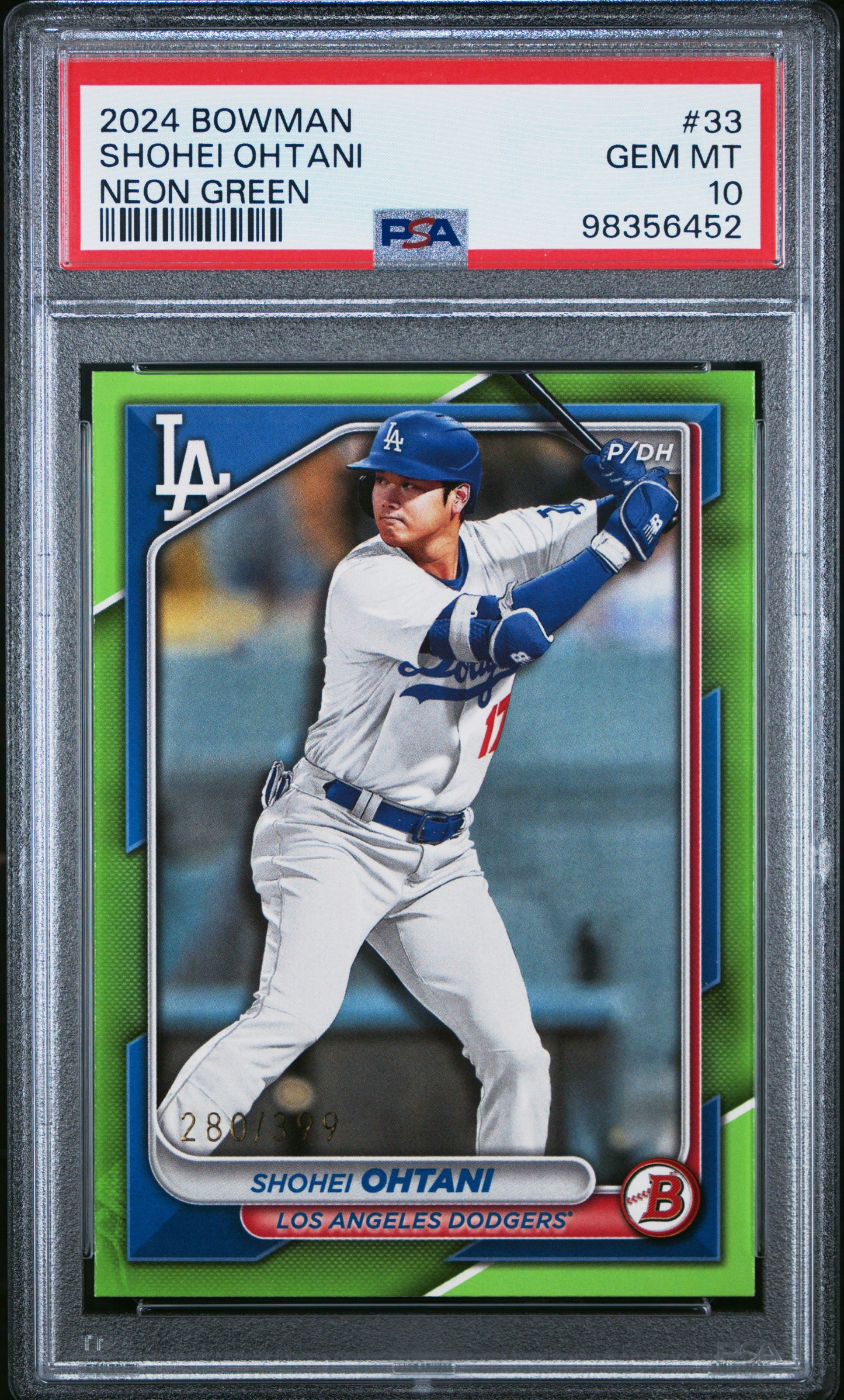 2024 Bowman #33 Shohei Ohtani Neon Green PSA 10