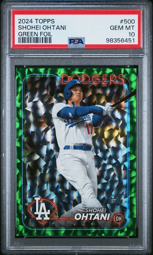 2024 Topps #500 Shohei Ohtani Green Foil PSA 10