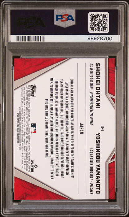 2024 Bowman Chrome International Impact #II1 Ohtani/Yamamoto PSA 9