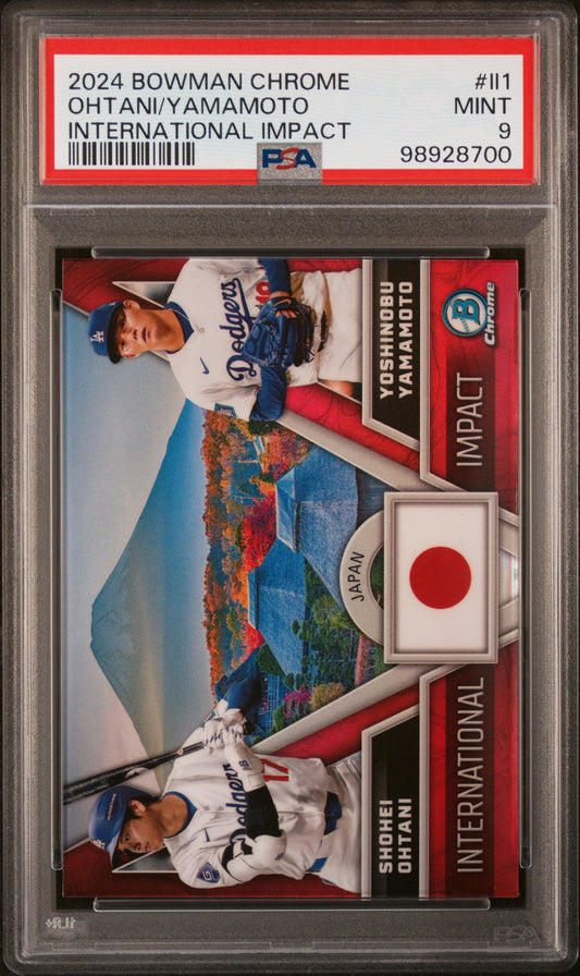 2024 Bowman Chrome International Impact #II1 Ohtani/Yamamoto PSA 9