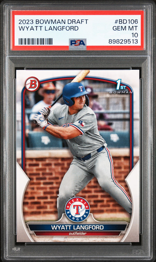 2023 Bowman Draft #BD106 Wyatt Langford PSA 10