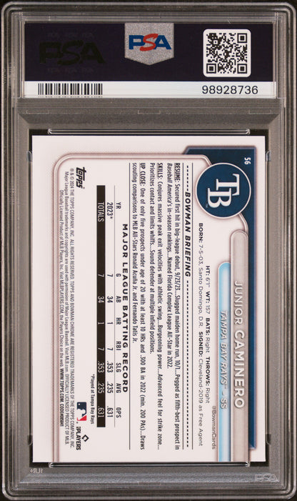 2024 Bowman Chrome #56 Junior Caminero PSA 9