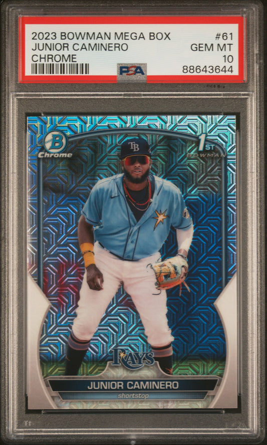 2023 Bowman Mega Box Chrome #61 Junior Caminero Chrome PSA 10