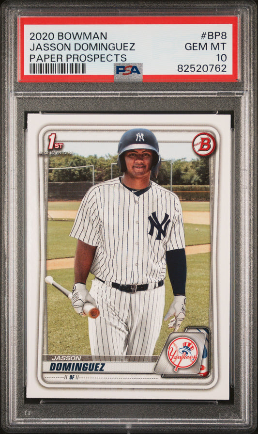 2020 Bowman Paper Prospects #BP8 Jasson Dominguez Paper Prospects PSA 10