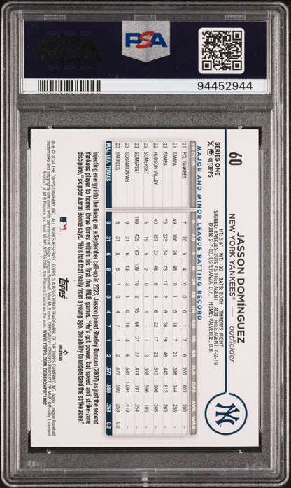 2024 Topps #60 Jasson Dominguez Rainbow Foil PSA 10