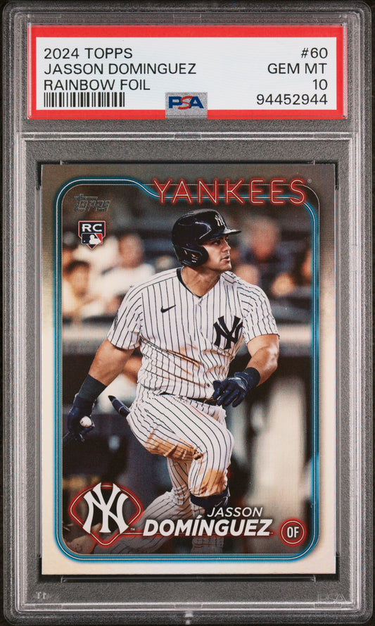 2024 Topps #60 Jasson Dominguez Rainbow Foil PSA 10